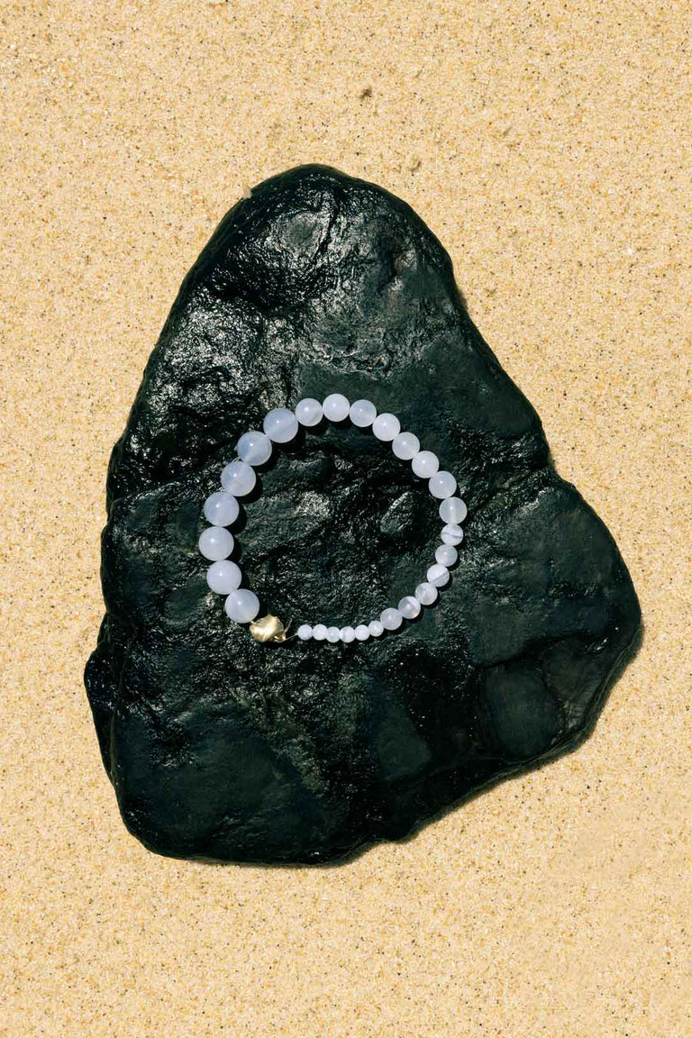 Tidelands - Blue Lace Agate and Gold Vermeil Bracelet