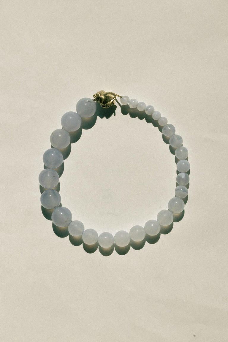 Tidelands - Blue Lace Agate and Gold Vermeil Bracelet