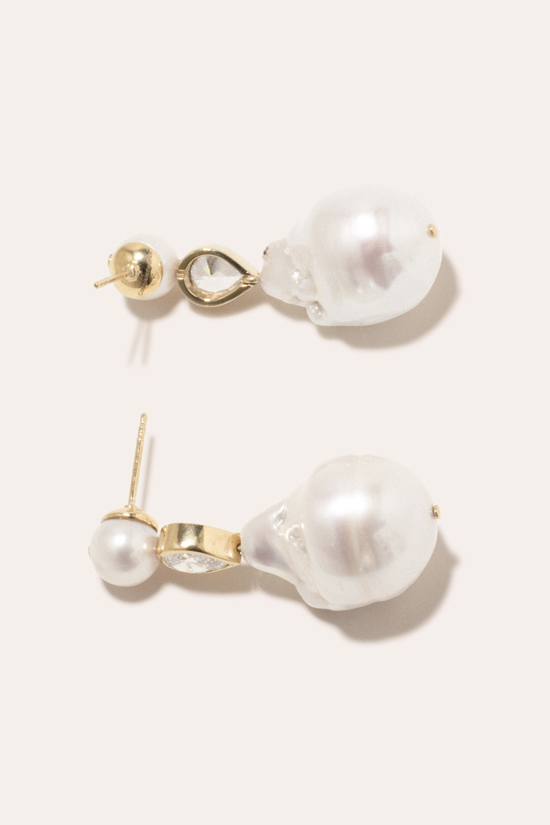 Pulp - Pearl and Zirconia Gold Vermeil Earrings | Completedworks