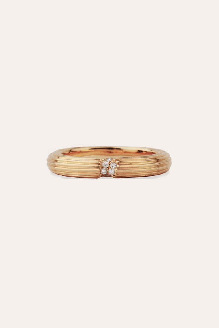 Pillar - 18 Carat Yellow Gold Diamond Band Ring