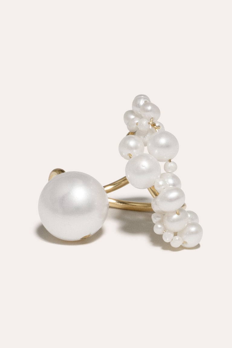 Speaking to the Penguins - Pearl and Gold Vermeil Ring