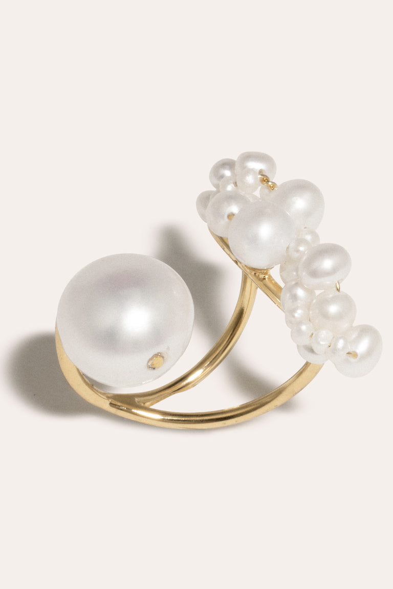 Speaking to the Penguins - Pearl and Gold Vermeil Ring