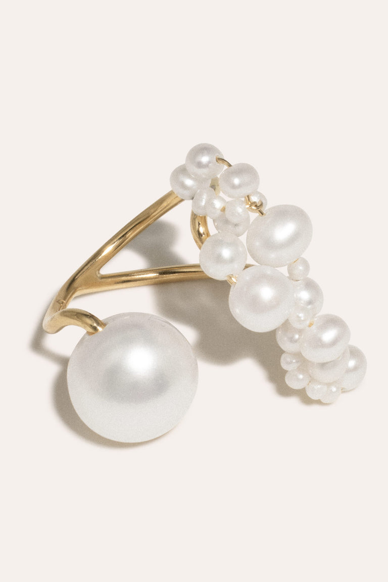 Speaking to the Penguins - Pearl and Gold Vermeil Ring
