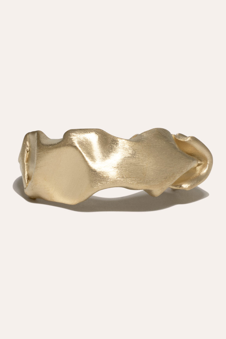 "Notsobig" Crunched - Gold Vermeil Ring