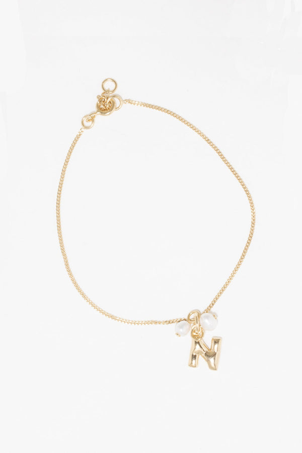 Classicworks™ N - Gold Vermeil and Pearl Bracelet