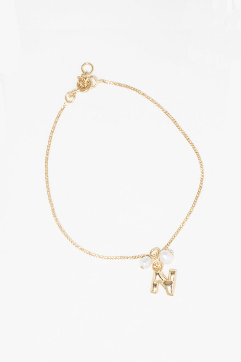Classicworks™ N - Gold Vermeil and Pearl Bracelet