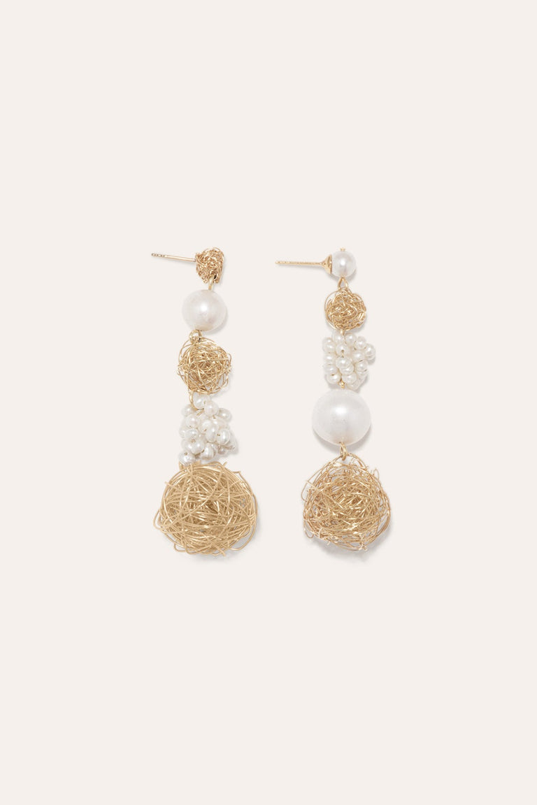 The Key To All Mythologies - Pearl and Gold Vermeil Earrings