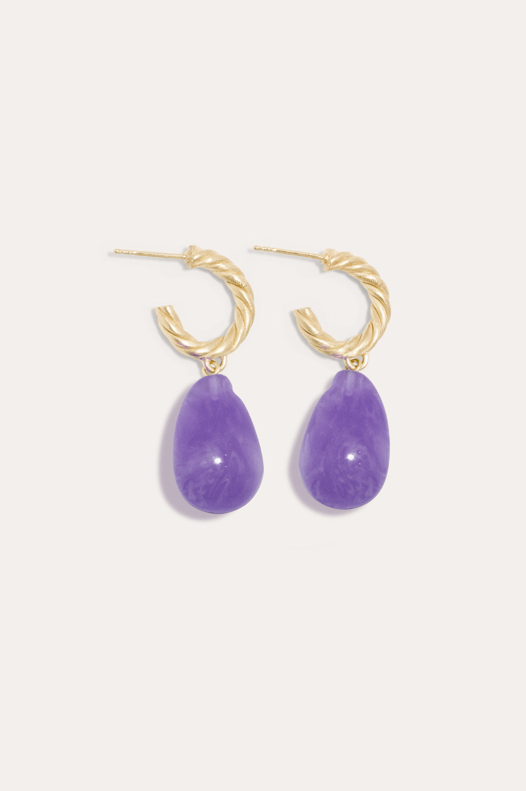 Husband Number Six? - Lilac Bio Resin and Gold Vermeil Earrings |  Completedworks