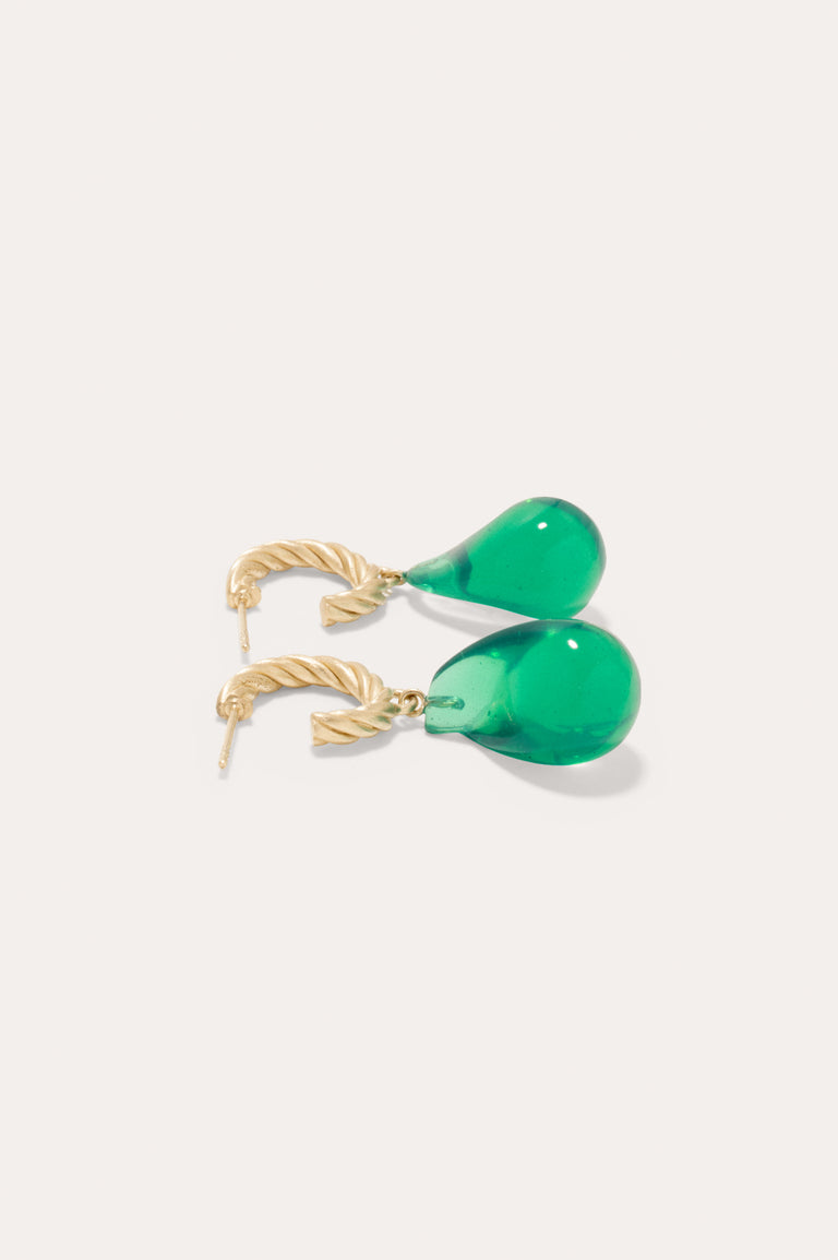 Husband Number Six? - Green Bio Resin and Recycled Gold Vermeil Earrings