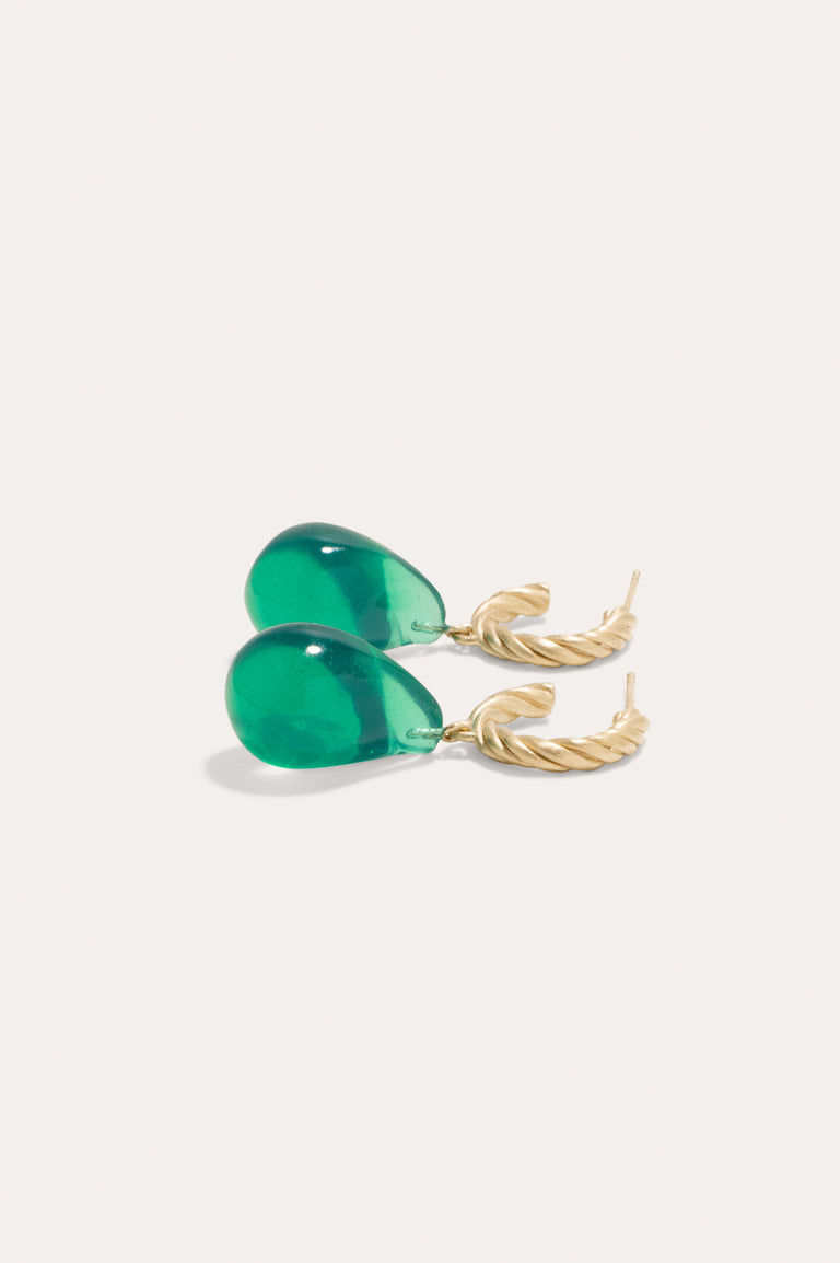 Husband Number Six? - Green Bio Resin and Recycled Gold Vermeil Earrings
