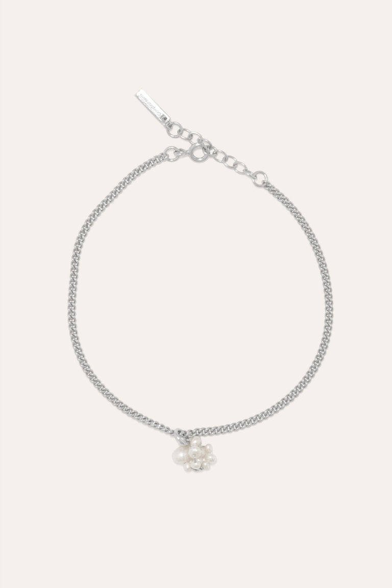 The Beachcomber - Pearl and Recycled Silver Bracelet