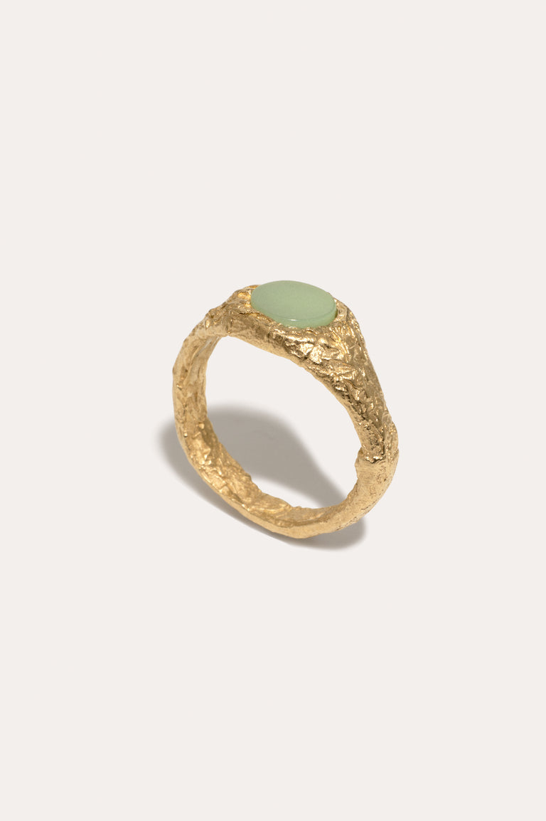 Foil - Jade Bio Resin and Recycled Gold Vermeil Ring