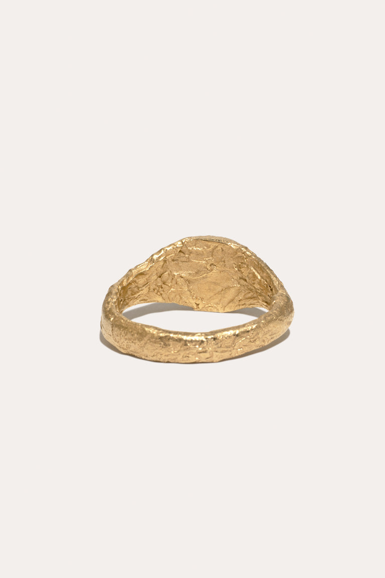 Foil - Jade Bio Resin and Recycled Gold Vermeil Ring