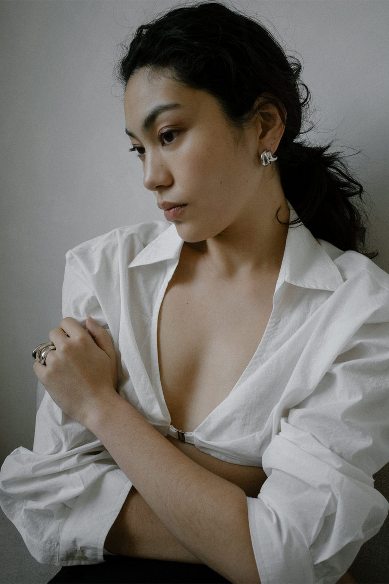 Post‐Capital - Set of 3 Platinum Plated Stacking Rings