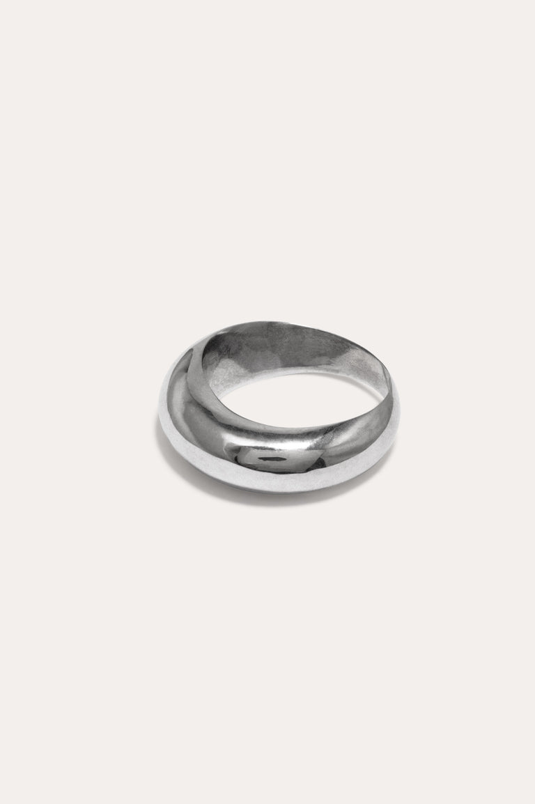 Post‐Capital - Set of 3 Platinum Plated Stacking Rings