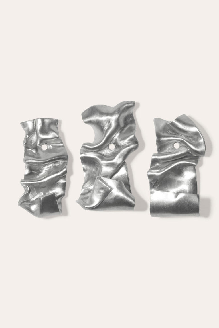 L08 - Set of 3 Wall Hooks in Silver Plated Brass