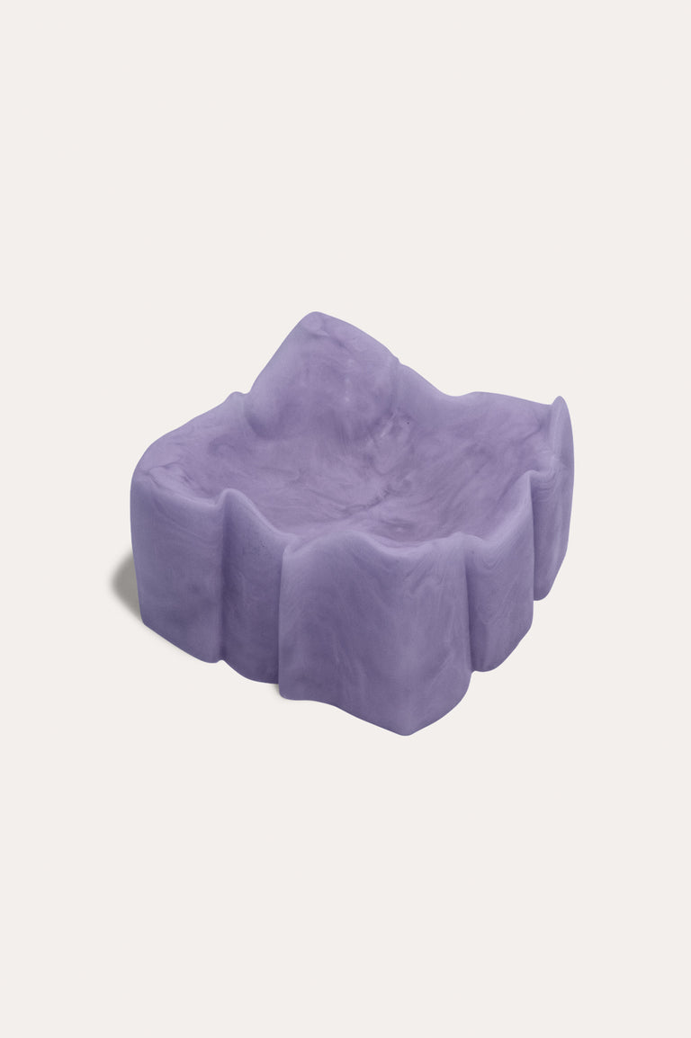 Crumpled Dish - Small Marble Resin Dish in Matte Lilac