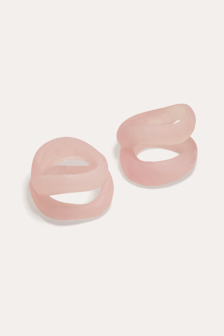 L19 - Set of 2 Resin Napkin Rings in Matte Rose Quartz