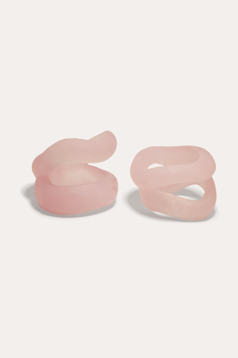 L19 - Set of 2 Resin Napkin Rings in Matte Rose Quartz