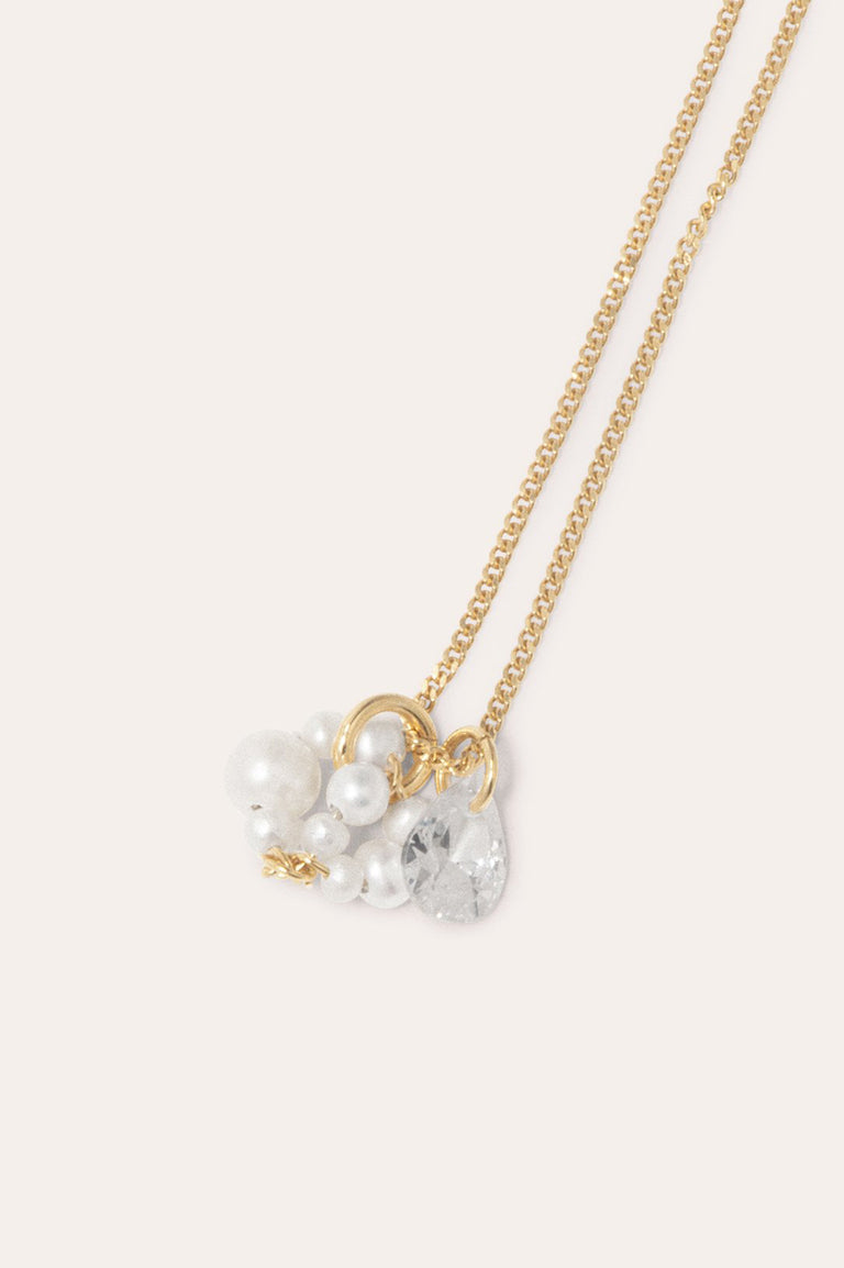 The Weight of Magical Thinking - Pearl and Zirconia Recycled Gold Vermeil Pendant