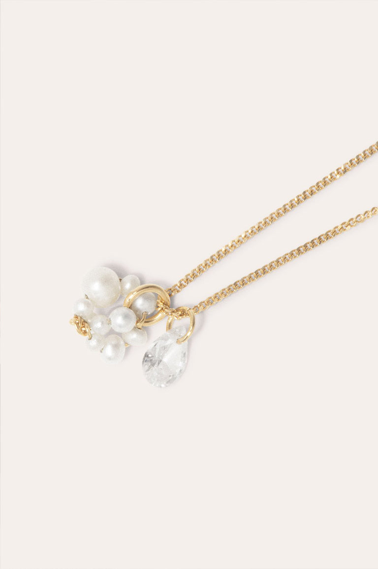 The Weight of Magical Thinking - Pearl and Zirconia Recycled Gold Vermeil Pendant