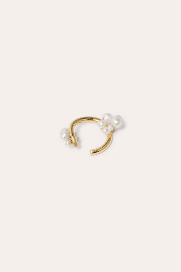 Surfacing - Pearl and Recycled Gold Vermeil Ear Cuff