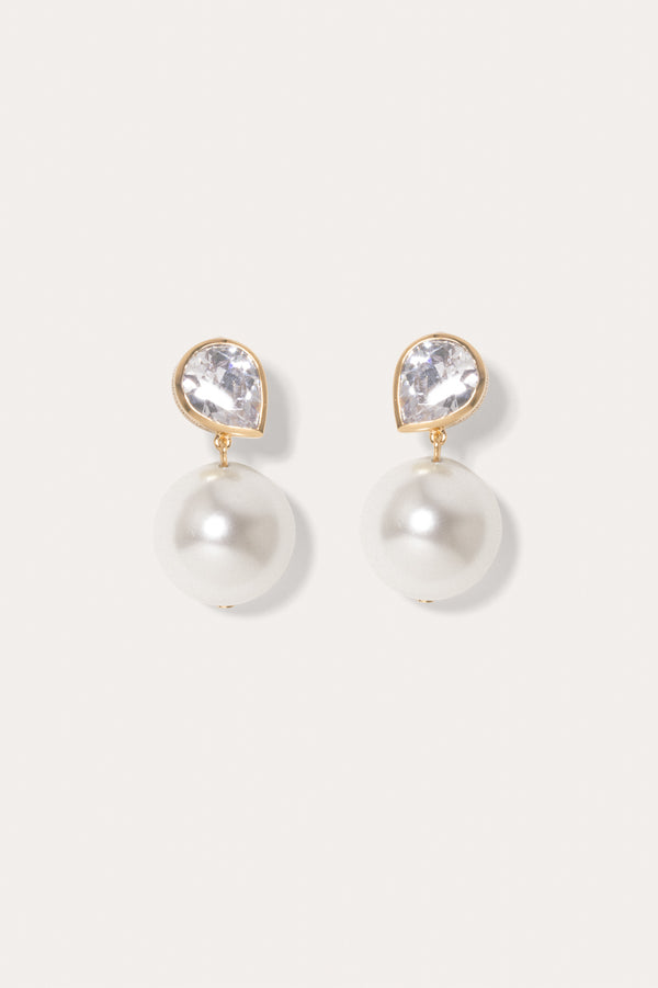 The Temporal Anomaly - Pearl and Zirconia Gold Vermeil Earrings