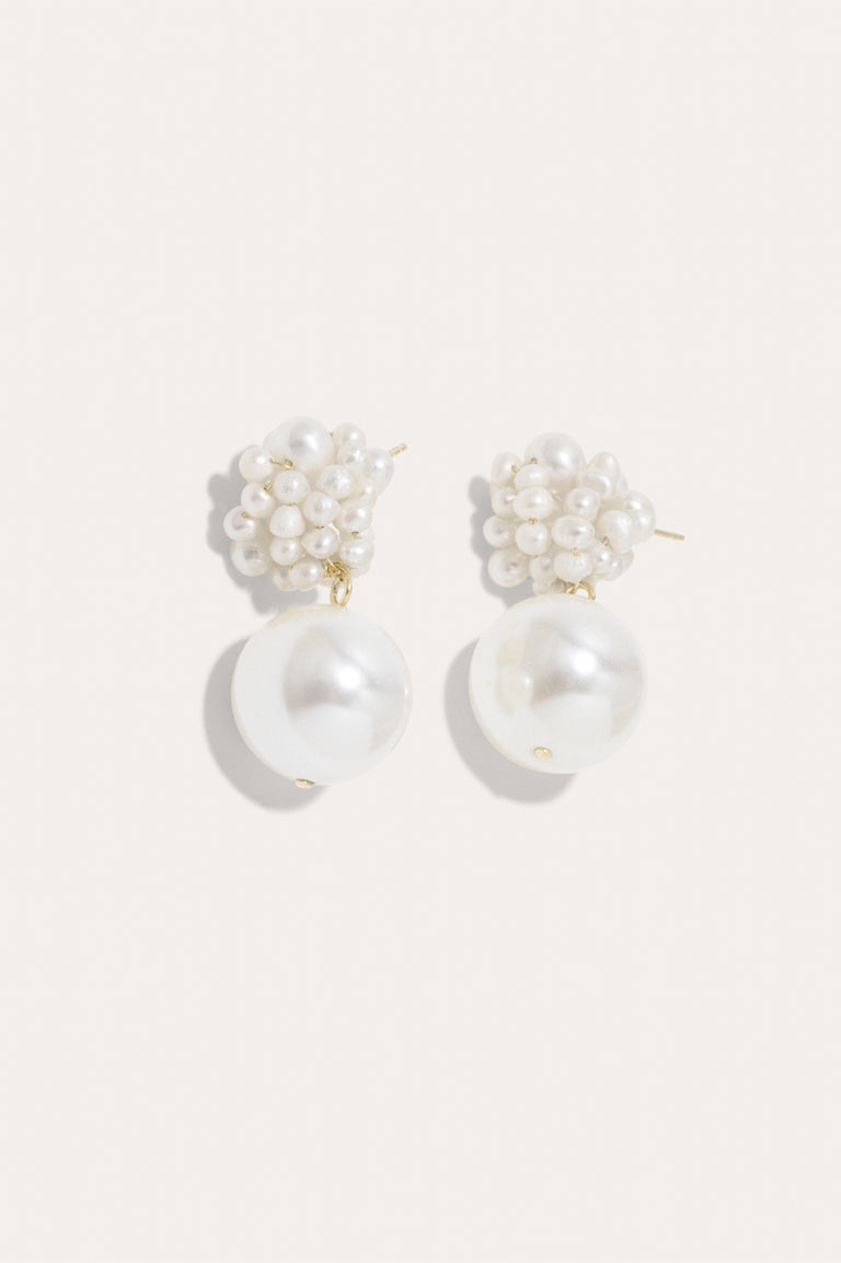 The Second Temporal Anomaly  - Pearl and Gold Vermeil Earrings