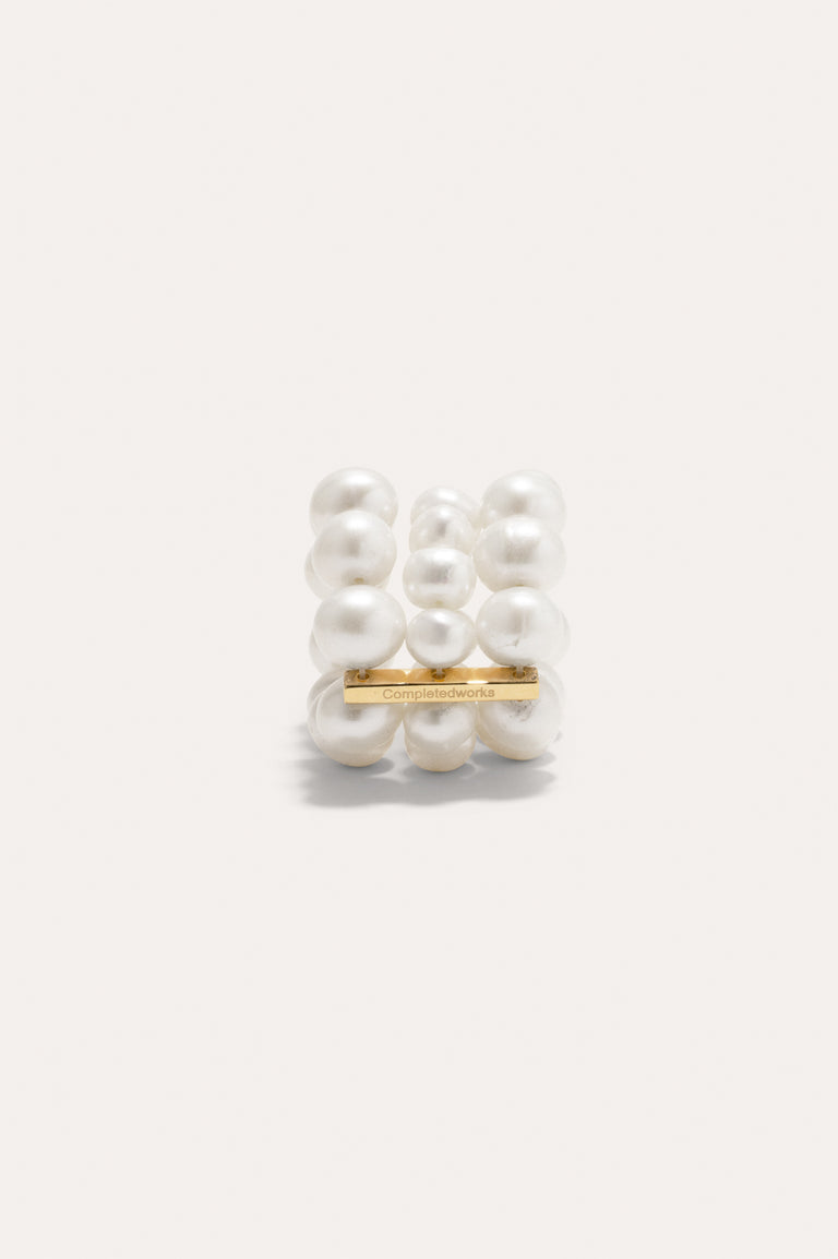 One [Blank] Can Change the World - Pearl and Recycled Gold Vermeil Rings