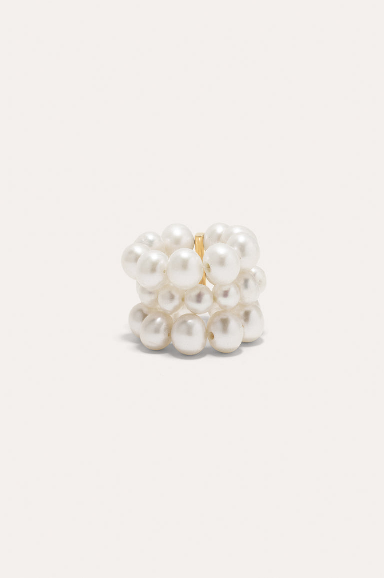 One [Blank] Can Change the World - Pearl and Recycled Gold Vermeil Rings