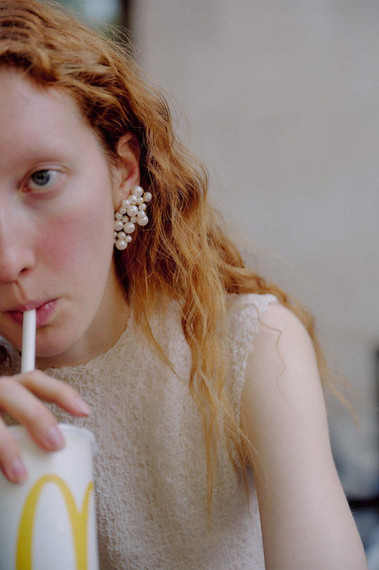 What's the Big Idea? - Pearl and Gold Vermeil Earrings