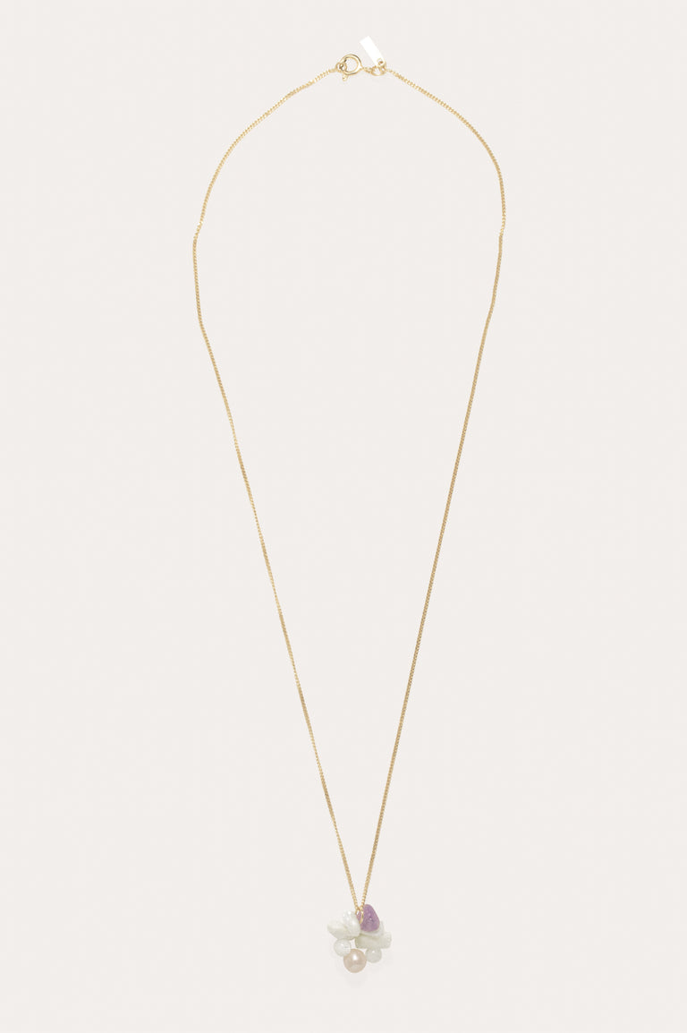 Unnecessary Drama? - Pearl, Mother of Pearl and Amethyst Bead Gold Vermeil Pendant