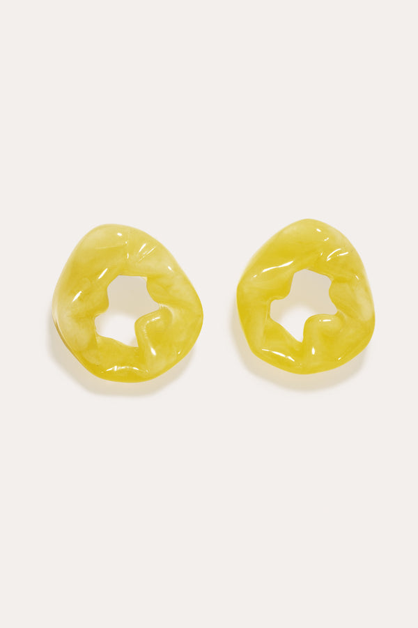 Scrunch - Yellow Bio Resin and Recycled Gold Vermeil Earrings