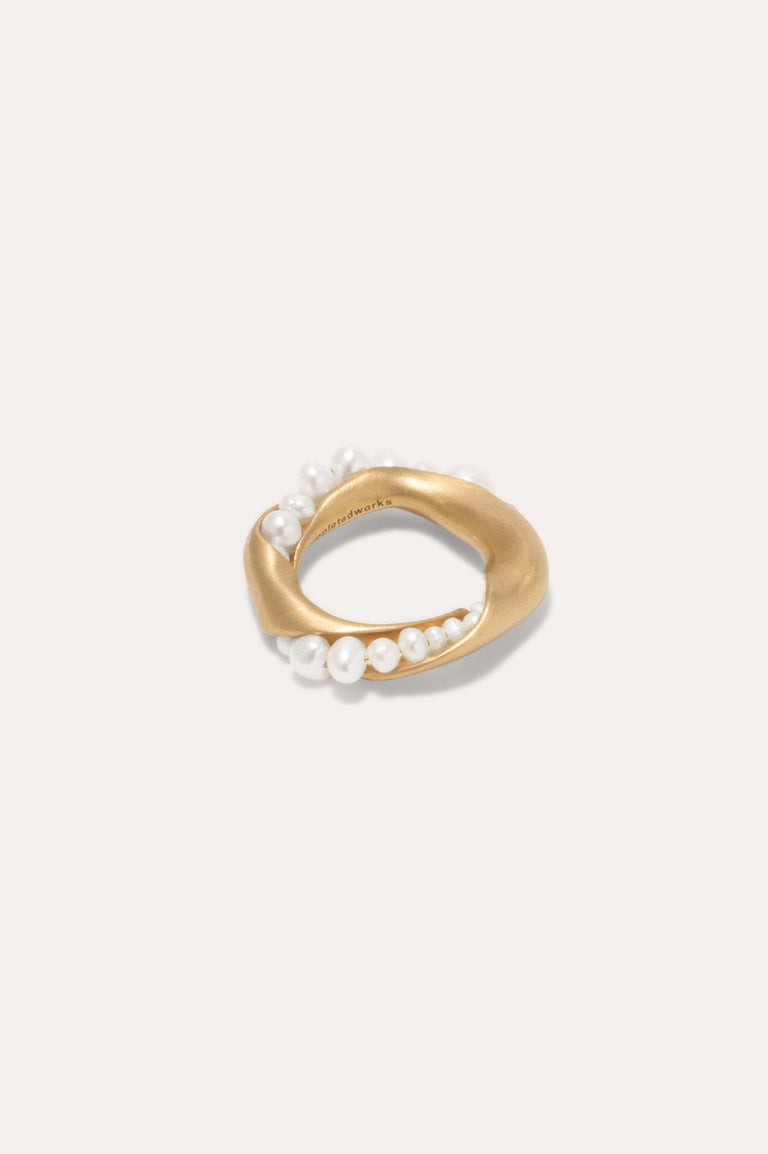 Drippity Drip - Pearl and Recycled Gold Vermeil Ring