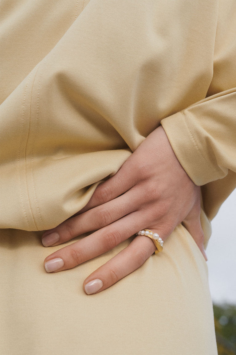 Drippity Drip - Pearl and Recycled Gold Vermeil Ring