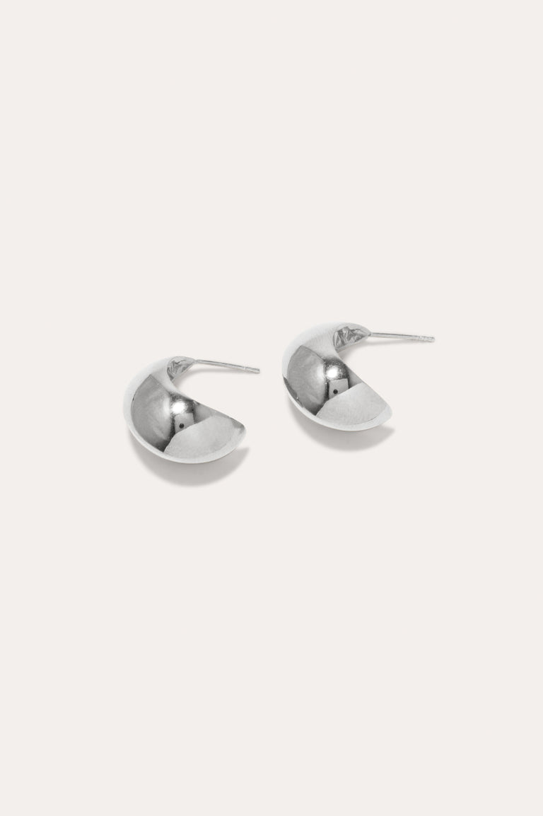 Curve - Platinum Plated Earrings