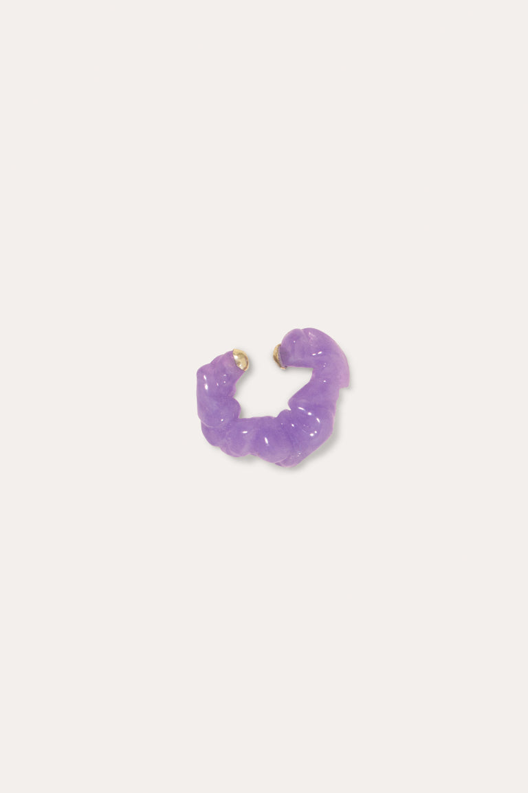 Ruffle - Lilac Bio Resin and Gold Vermeil Ear Cuff
