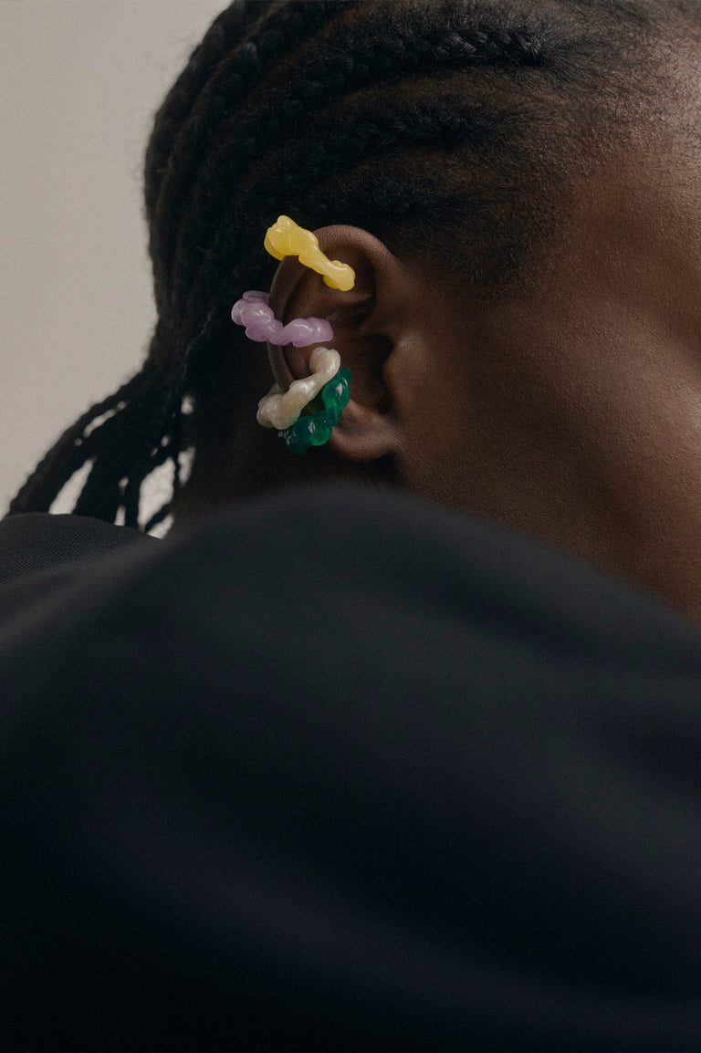 Ruffle - Orange Bio Resin and Gold Vermeil Ear Cuff