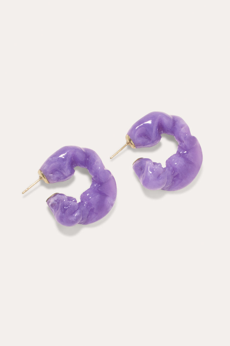 Ruffle - Lilac Bio Resin and Recycled Gold Vermeil Earrings