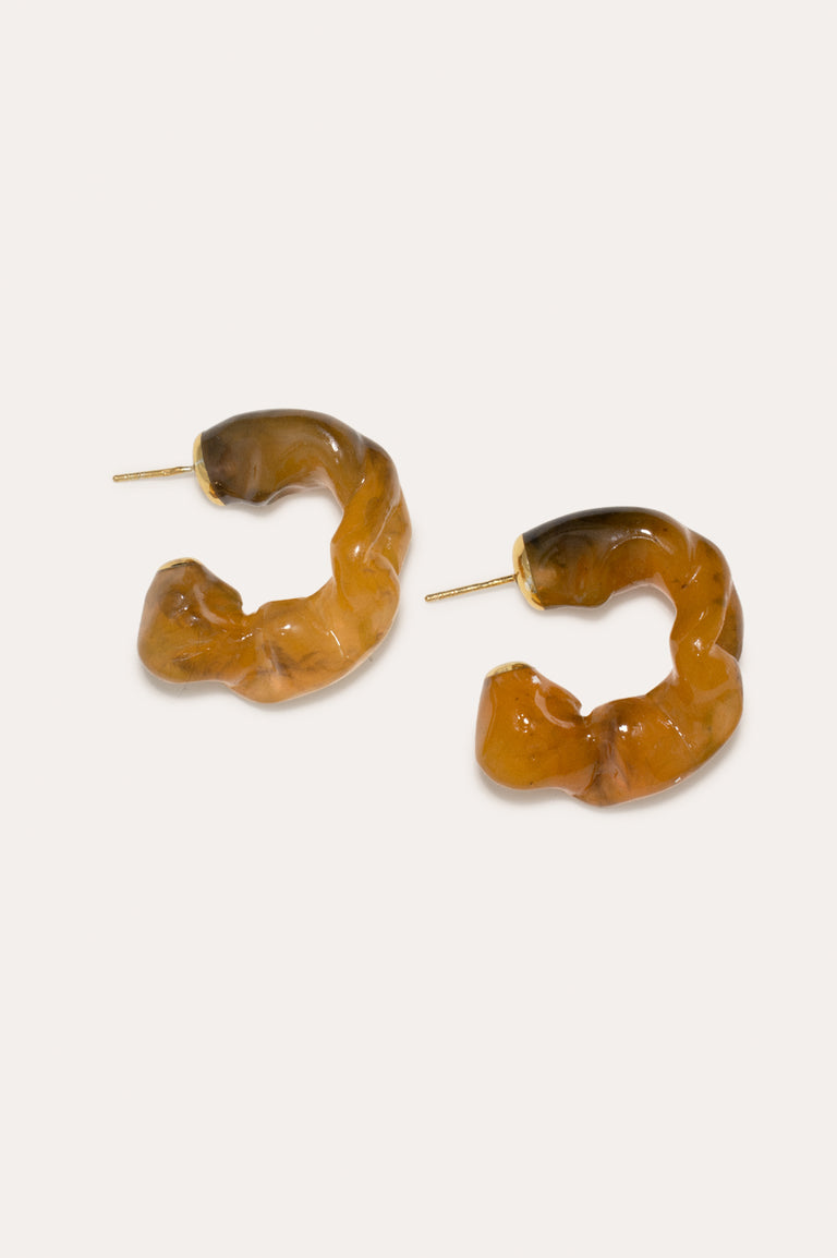 Ruffle - Tortoise Shell Bio Resin and Recycled Gold Vermeil Earrings