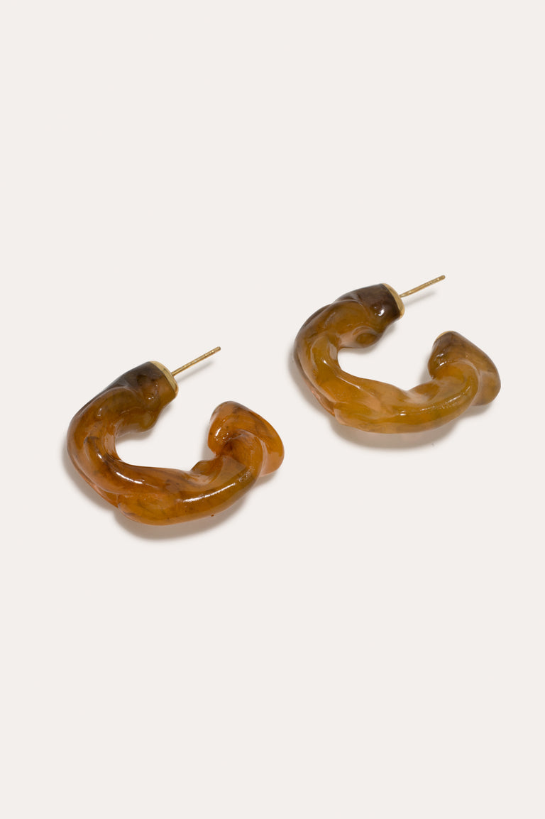 Ruffle - Tortoise Shell Bio Resin and Recycled Gold Vermeil Earrings