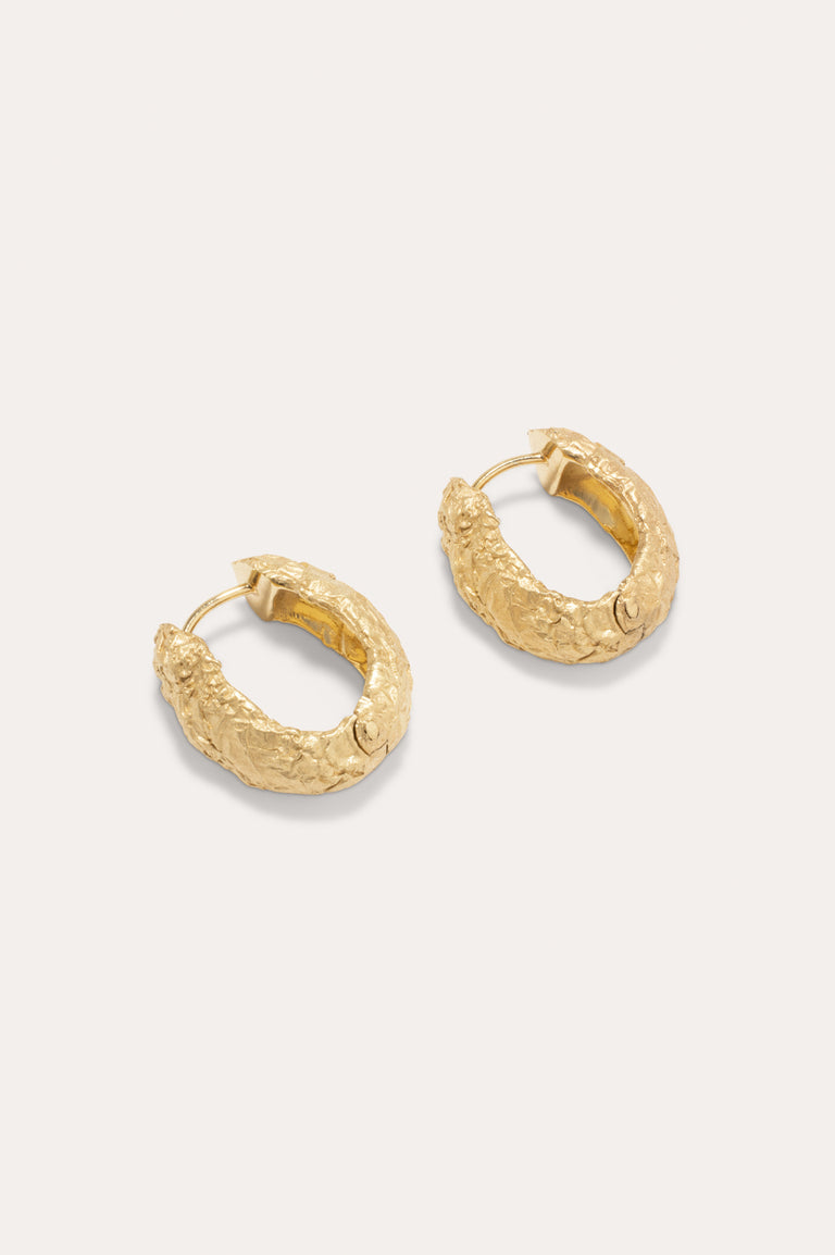 The Cave You Fear to Enter Holds The Treasure That You Seek - Recycled Gold Vermeil Earrings