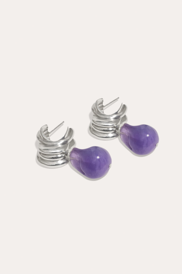 Clash - Lilac Bio Resin and Platinum Plated Earrings