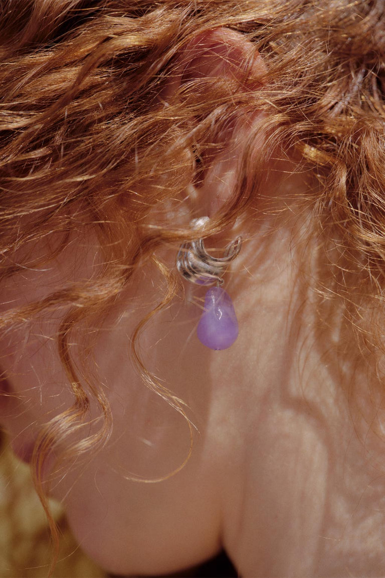 Clash - Lilac Bio Resin and Platinum Plated Earrings