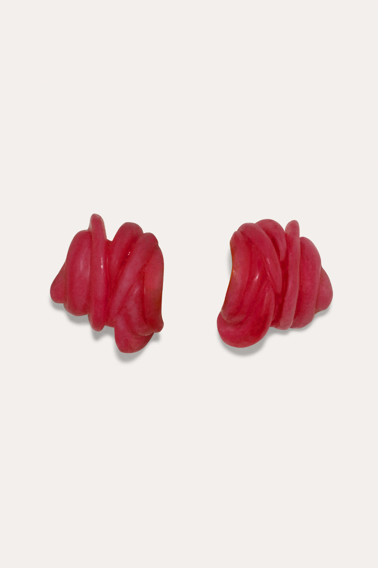 Clash - Pink Bio Resin and Gold Vermeil Earrings