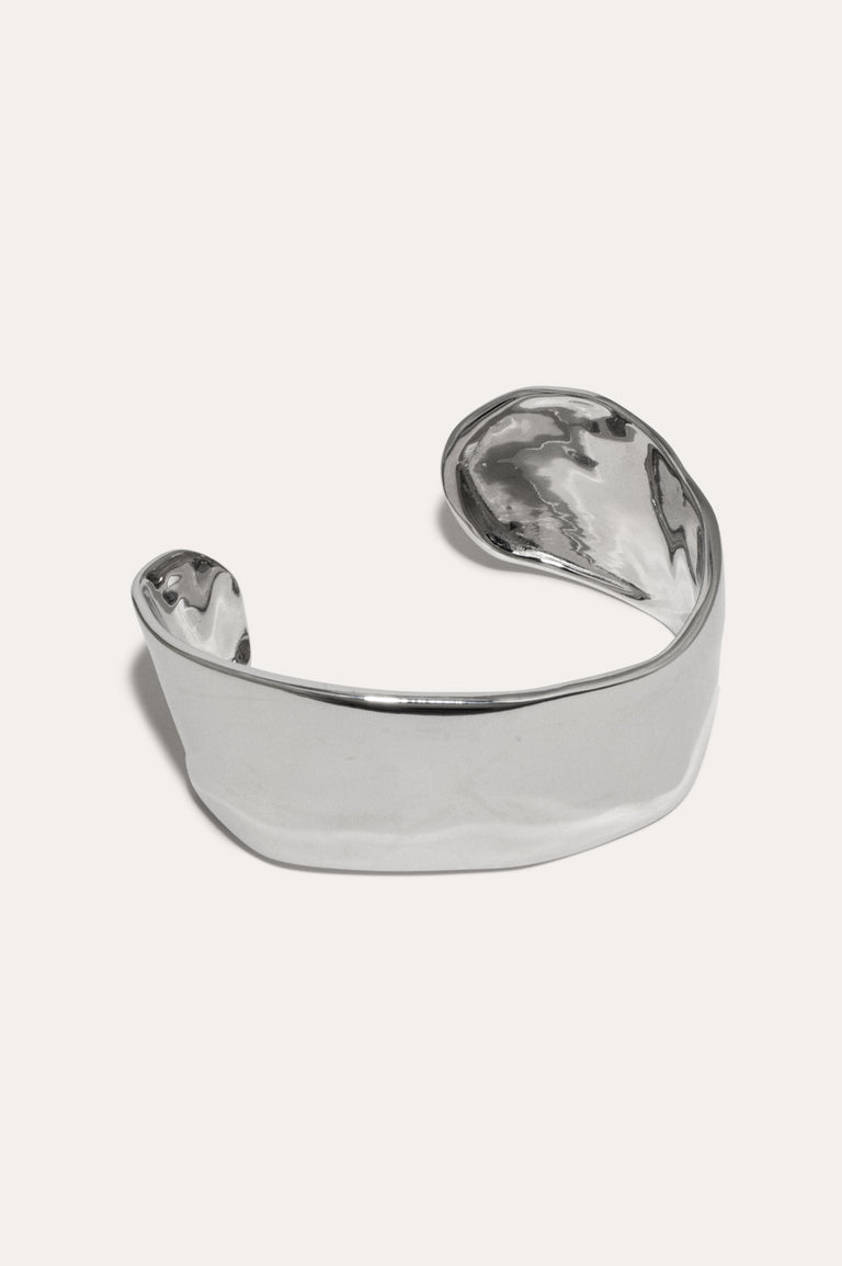 Something of Vast Importance is Being Communicated Just Out of Earshot - Rhodium Plated Cuff