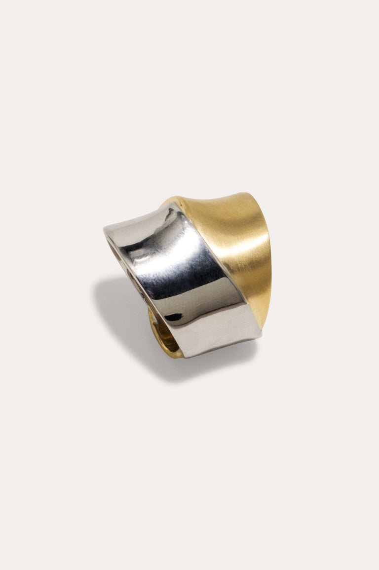 Ribbon - Recycled Silver and Gold Vermeil Ring