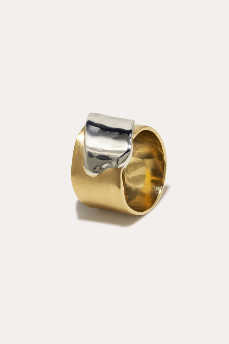 Ribbon - Recycled Silver and Gold Vermeil Ring