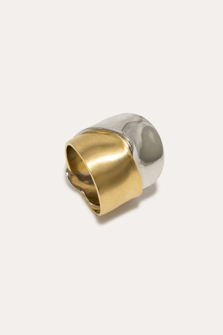 Ribbon - Recycled Silver and Gold Vermeil Ring