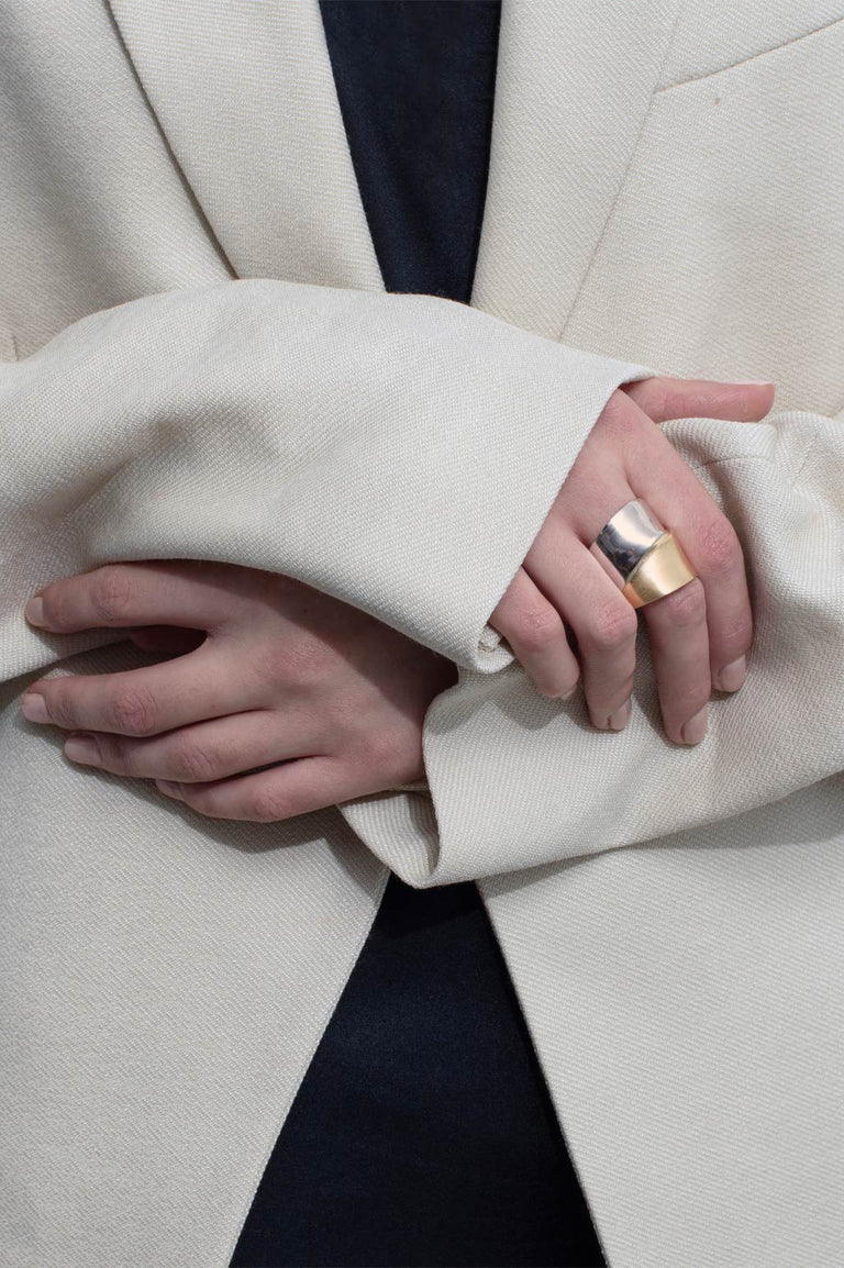Ribbon - Recycled Silver and Gold Vermeil Ring